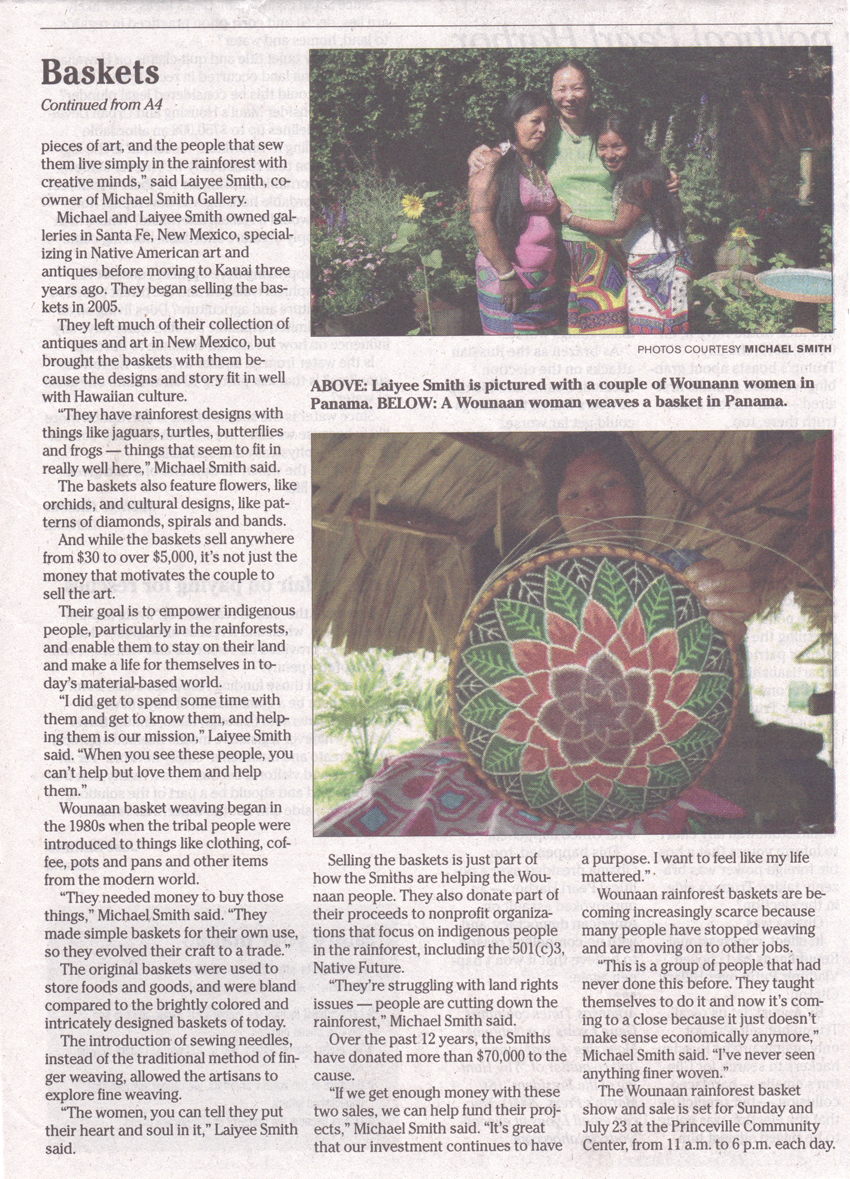 Woven Wonders Display, Sale by Jessica Else of The Garden Island local newspaper