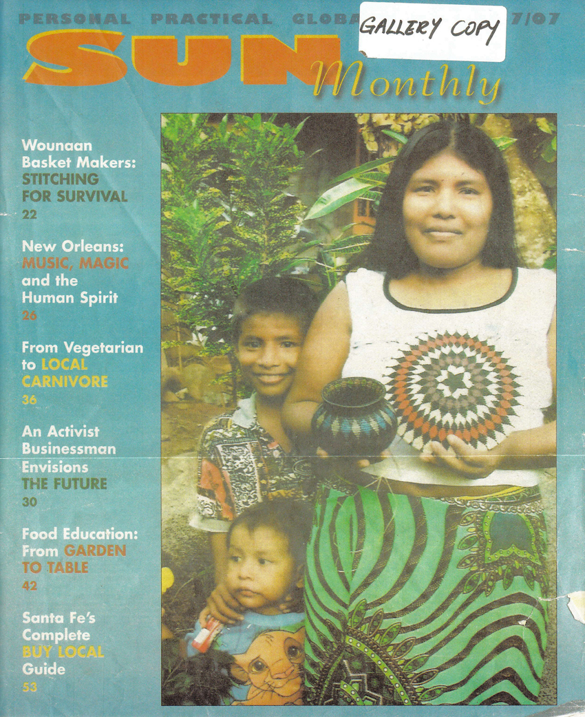 Wounaan Basket Makers: Stitching for Survival by Barbara Gerber of The Sun Monthly local newspaper in New Mexico